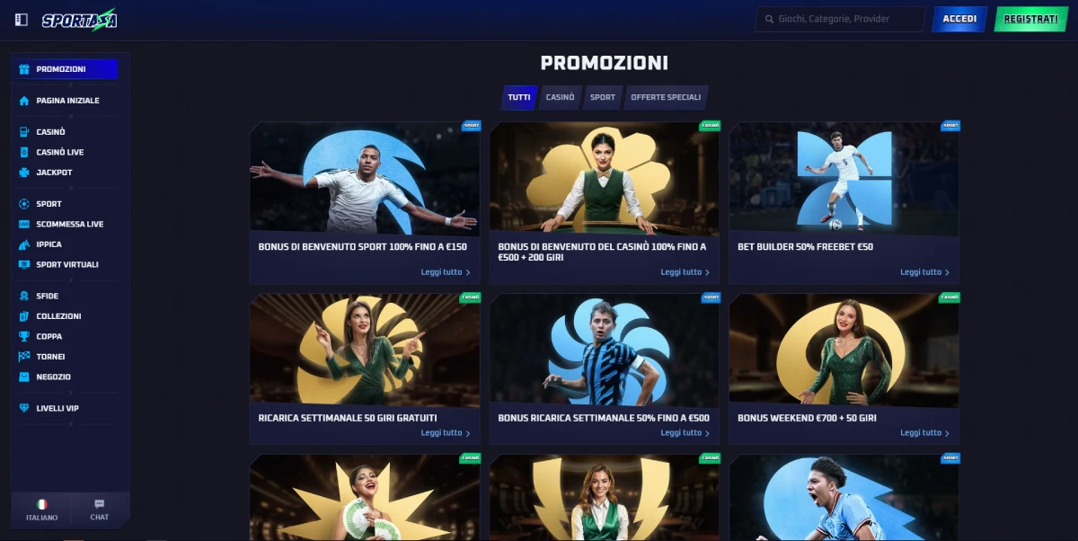 Bonus e promozioni di Sportaza